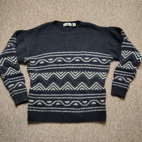 Eastern Mountain Sports Other - EASTERN MOUNTAIN SPORTS Sweater Men L Black 100% Wool Crewneck Pullover Classic